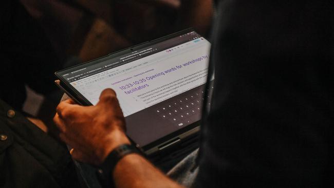 Person working on a tablet