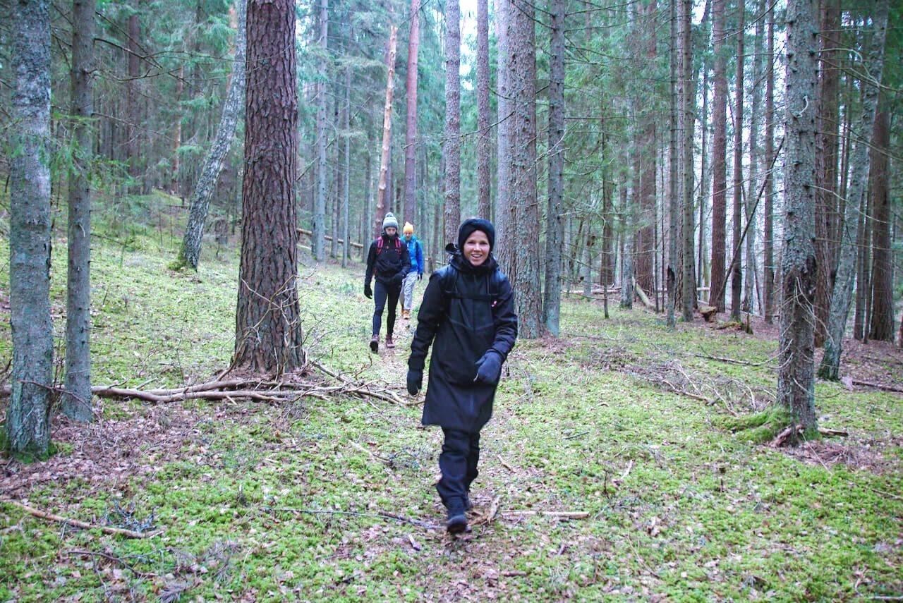 Wunderers hiking in a forest