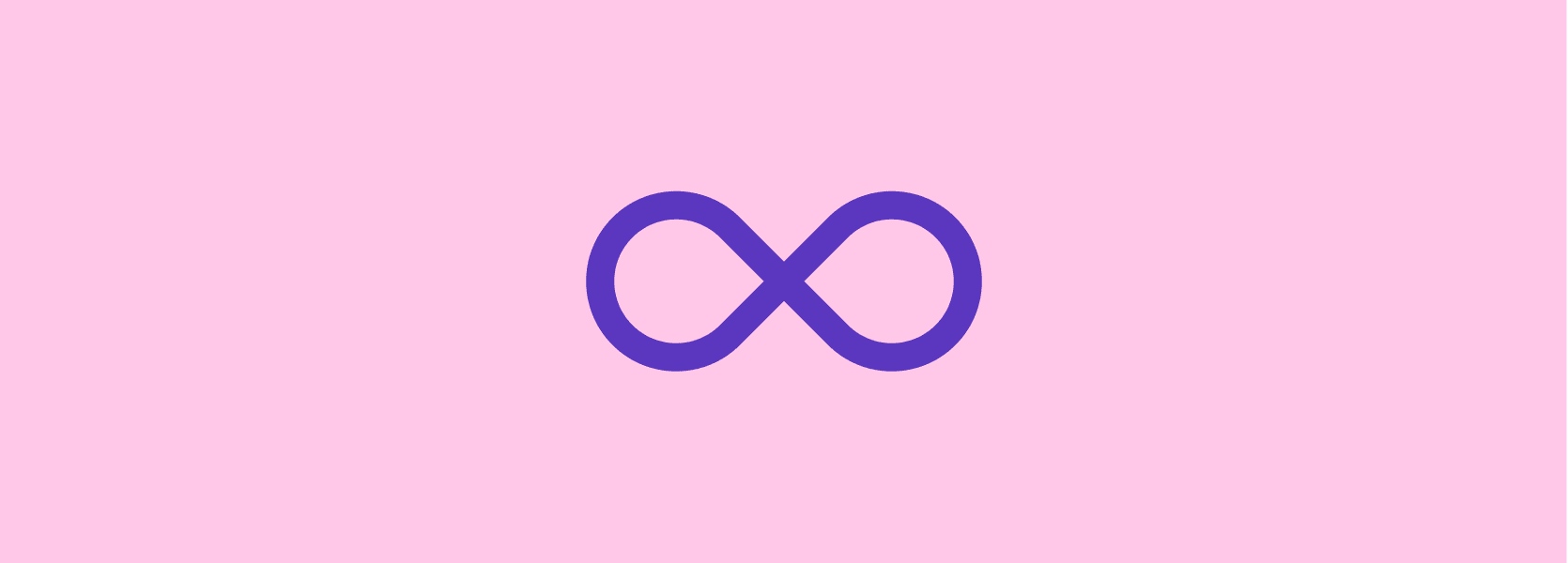 Eternity symbol on pink background