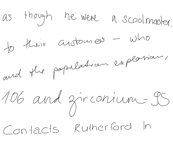Automatic handwriting generation